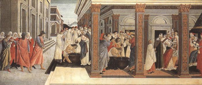 Sandro Botticelli Baptism,renunciation of marriage,appointment as bishop (mk36) Norge oil painting art